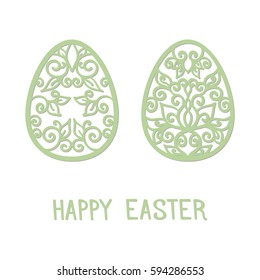 Easter templates for laser cutting. Illustration in paper style.