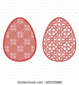 Easter templates for laser cutting. Illustration in paper style.