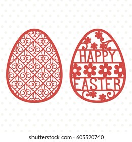 Easter templates for laser cutting. Illustration in paper style.