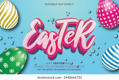 Easter text effect editable vector