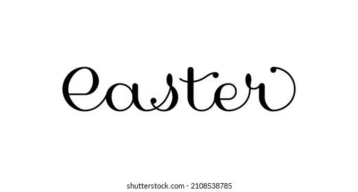 Pascua. Texto, letras para una tarjeta de saludo festivo, pancarta, afiche. Letras negras en estilo de escritura a mano. Ilustración vectorial.