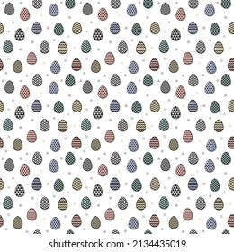 Textura de Semana Santa con conejitos y huevos coloridos. Vector