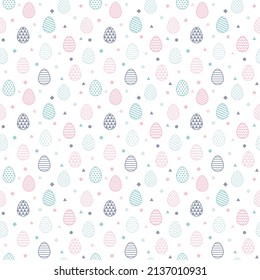 Easter texture with decorative eggs. Seamless pattern. Vector