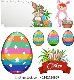 Easter theme with bunny and eggs illustration