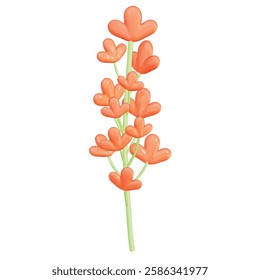 Easter Theme Cute Flowers Deco on White background , 3D Rendering , Vector Illustration