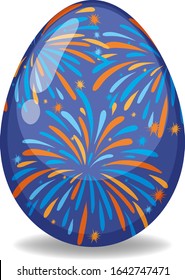 Easter theme with decorated egg in colorful patterns illustration