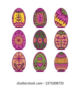 Easter Theme floral Decorative Eggs Set
