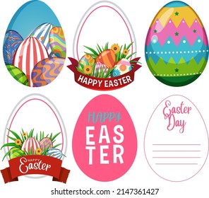 Easter theme with many eggs illustration