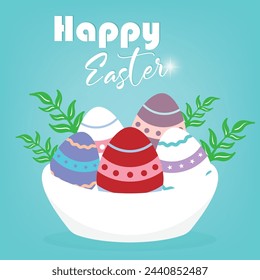 Easter theme vector design with a minimalist and colorful Easter egg feel