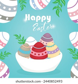 Easter theme vector design with a minimalist and colorful Easter egg feel