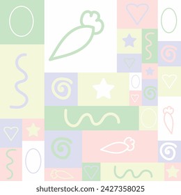 Easter themed pattern on soft colorful background