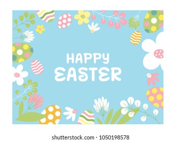 Easter themed vector card template