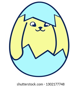 Easter themed vector color rabbit illustration