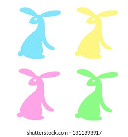 Easter themed vector color rabbit illustration