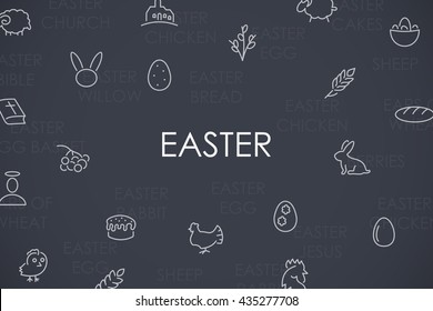 Easter Thin Line Icons