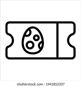Easter ticket thin line icon  