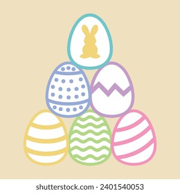 Easter Tiered Tray Illustration for Laser cut 
