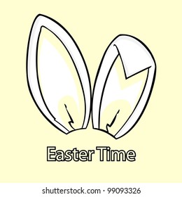 Easter time white bunny ears