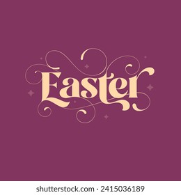 Easter title lettering with stars and flourishes for greeting cards or church services.