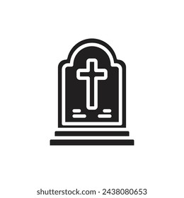 Easter Tombstone Filled Icon Vector Illustration
