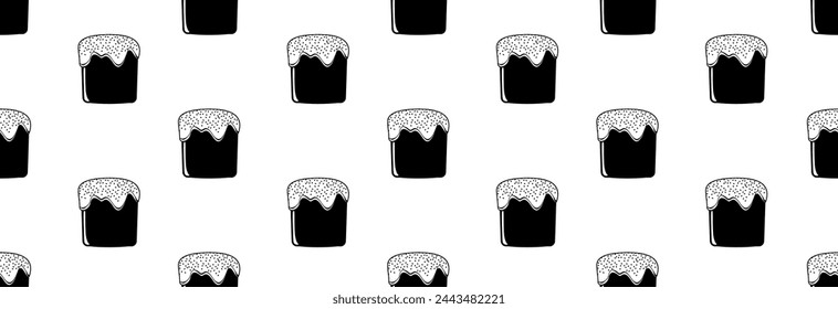 Easter traditional bread, seamless pattern. Paper for wrapping on Easter day. 