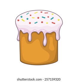 Easter traditional cake. Design element isolated on white. Eps 10 vector illustration.