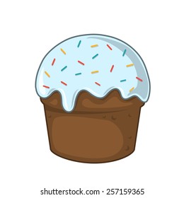 Easter traditional cake. Design element isolated on white. Eps 10 vector illustration.