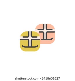 Easter treat buns flat icon, vector sign, colorful pictogram isolated on white. Symbol, logo illustration. Flat style design