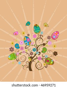 easter tree, vector
