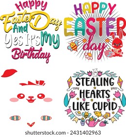 easter tshirt design, easter egg illustration bundle
