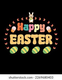 Easter t-shirt design, Easter design vector file for holiday greeting cards, invitations, banner, mug and t-shirt.