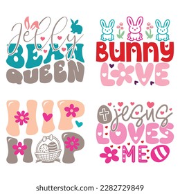 Easter T-shirt And SVG Design Bundle. Easter SVG Bundle for Cricut and Silhouette Crafters. Easter quotes eps files, Easter Vector EPS Editable File Bundle.