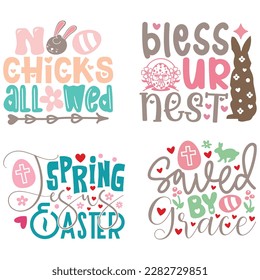 Easter T-shirt And SVG Design Bundle. Easter SVG Bundle for Cricut and Silhouette Crafters. Easter quotes eps files, Easter Vector EPS Editable File Bundle.