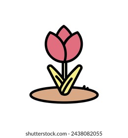 Ilustración vectorial de Tulipán de Pascua