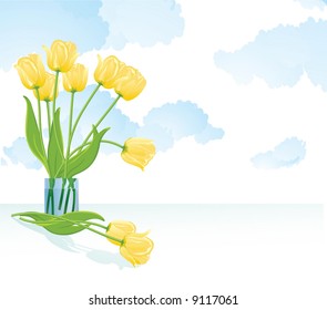 Easter tulips. Vector