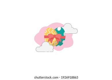 Easter Two Egg Cloud Icon