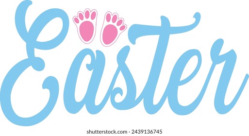 Easter typography clip art design on plain white transparent isolated background for card, shirt, hoodie, sweatshirt, apparel, tag, mug, icon, poster or badge