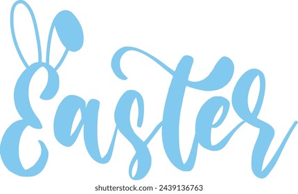 Diseño de la imagen prediseñada de la tipografía de Pascua en el fondo aislado blanco liso transparente para la tarjeta, la camisa, la sudadera, la sudadera, la ropa, la etiqueta, la taza, el icono, el cartel o la insignia