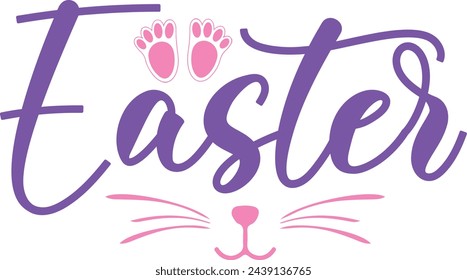 Diseño de la imagen prediseñada de la tipografía de Pascua en el fondo aislado blanco liso transparente para la tarjeta, la camisa, la sudadera, la sudadera, la ropa, la etiqueta, la taza, el icono, el cartel o la insignia