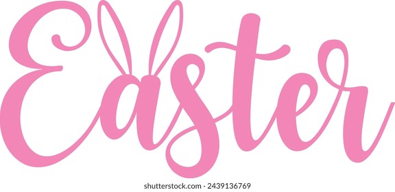 Easter typography clip art design on plain white transparent isolated background for card, shirt, hoodie, sweatshirt, apparel, tag, mug, icon, poster or badge
