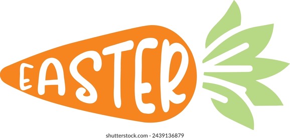 Easter typography clip art design on plain white transparent isolated background for card, shirt, hoodie, sweatshirt, apparel, tag, mug, icon, poster or badge