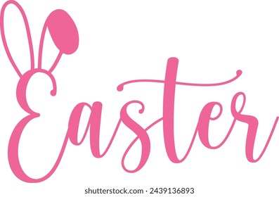 Easter typography clip art design on plain white transparent isolated background for card, shirt, hoodie, sweatshirt, apparel, tag, mug, icon, poster or badge