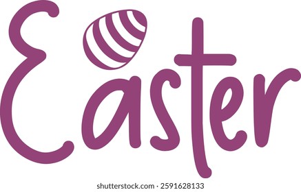 Easter typography clip art design on plain white transparent isolated background for card, shirt, hoodie, sweatshirt, apparel, tag, mug, icon, poster or badge