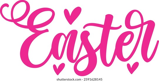 Easter typography clip art design on plain white transparent isolated background for card, shirt, hoodie, sweatshirt, apparel, tag, mug, icon, poster or badge