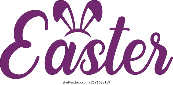 Easter typography clip art design on plain white transparent isolated background for card, shirt, hoodie, sweatshirt, apparel, tag, mug, icon, poster or badge