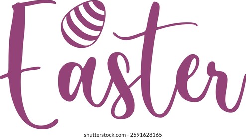 Easter typography clip art design on plain white transparent isolated background for card, shirt, hoodie, sweatshirt, apparel, tag, mug, icon, poster or badge