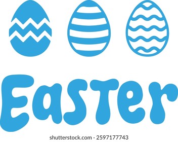 Easter typography clip art design on plain white transparent isolated background for card, shirt, hoodie, sweatshirt, apparel, tag, mug, icon, poster or badge