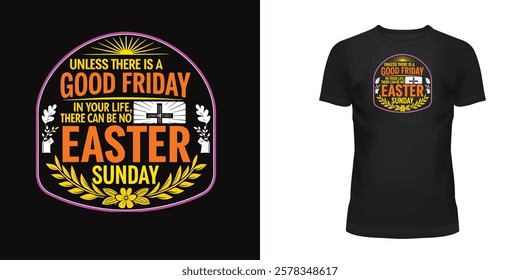 Easter typography colourful word cloud circular design Good Friday t shirt design