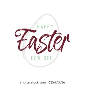 Easter. typography design. Hand drawn text. Vector illustration, usable for greeting cards, banners and sales. 