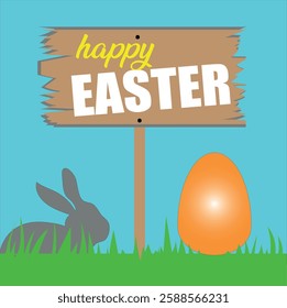Easter vector art blue sky background